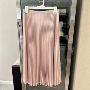 Club Monaco Pleated Midi Skirt Pink